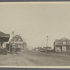 View looking east from Southampton Railroad Depot. Southampton Coal and Produce Co. and Mary's? Hand Laundry. Southampton, Southampton
