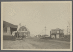 View looking east from Southampton Railroad Depot. Southampton Coal and Produce Co. and Mary's? Hand Laundry. Southampton, Southampton