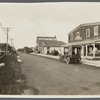 View of Jessup Avenue. Looking north from Quogue Street. B & H Drugstore and automobile dealership on right. Quogue, Southampton