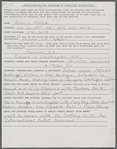 Questionnaire for Updating of Publicity Biographies, filled out by Joffrey Ballet dancer Patricia Miller