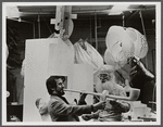 Robert Joffrey and set designer Kermit Love on the reconstructed set of Leonide Massine's Parade