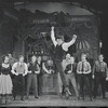 Grover Dale (high-kicking) with ensemble behind in the stage production Half a Sixpence