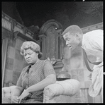 Claudia McNeil and Sidney Poitier in the stage production A Raisin in the Sun