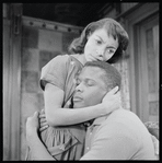 Ruby Dee and Sidney Poitier in the stage production A Raisin in the Sun