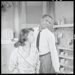 Ruby Dee and Sidney Poitier in the stage production A Raisin in the Sun