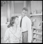 Ruby Dee and Sidney Poitier in the stage production A Raisin in the Sun