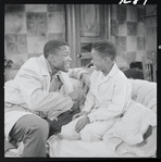 Sidney Poitier and Glynn Turman in the stage production A Raisin in the Sun