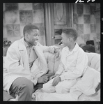 Sidney Poitier and Glynn Turman in the stage production A Raisin in the Sun