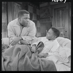 Sidney Poitier and Glynn Turman in the stage production A Raisin in the Sun