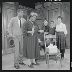 Sidney Poitier, Claudia McNeil, Ruby Dee, Glynn Turman and Diana Sands in the stage production A Raisin in the Sun