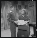 Glynn Turman and Claudia McNeil in the stage production A Raisin in the Sun