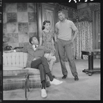 Louis Gossett, Ruby Dee and Sidney Poitier in the stage production A Raisin in the Sun