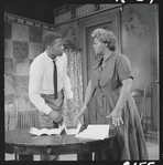 Sidney Poitier and Claudia McNeil in the stage production A Raisin in the Sun