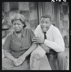 Claudia McNeil and Sidney Poitier in the stage production A Raisin in the Sun