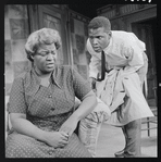 Claudia McNeil and Sidney Poitier in the stage production A Raisin in the Sun