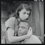 Ruby Dee and Sidney Poitier in the stage production A Raisin in the Sun