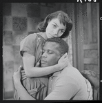 Ruby Dee and Sidney Poitier in the stage production A Raisin in the Sun