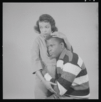 Ruby Dee and Sidney Poitier in studio photo for the stage production A Raisin in the Sun