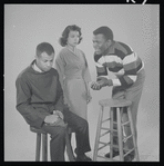 Lonne Elder III, Ruby Dee and Sidney Poitier in studio photo for the stage production A Raisin in the Sun