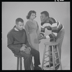 Lonne Elder III, Ruby Dee and Sidney Poitier in studio photo for the stage production A Raisin in the Sun