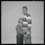 Glynn Turman and Sidney Poitier in studio photo for the stage production A Raisin in the Sun