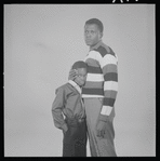 Glynn Turman and Sidney Poitier in studio photo for the stage production A Raisin in the Sun