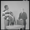 Sidney Poitier, Glynn Turman and John Fiedler in studio photo for the stage production A Raisin in the Sun