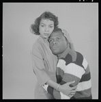 Ruby Dee and Sidney Poitier in studio photo for the stage production A Raisin in the Sun