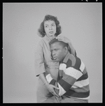 Ruby Dee and Sidney Poitier in studio photo for the stage production A Raisin in the Sun
