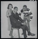 Ruby Dee, Ivan Dixon and Sidney Poitier in studio photo for the stage production A Raisin in the Sun
