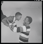 Glynn Turman and Sidney Poitier in studio photo for the stage production A Raisin in the Sun
