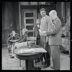 Ruby Dee, Claudia McNeil, Glynn Turman, Ossie Davis and John Fiedler in the stage production A Raisin in the Sun