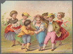 Dancing children in rustic costume