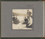 Prescott Hall Butler with group of women on beach