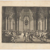 Ballroom scene including men in minimal clothing