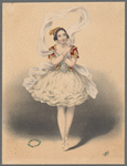 Romantic era ballerina in Greek (?) costume with swirling scarf