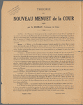 Nouveau menuet de la cour