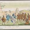 Images of ethnic dancing from illustrated books and series