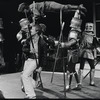 Fight scene featuring soldiers in costume in the stage production Henry IV, Part I at the Delacorte Theater