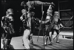 Fight scene featuring soldiers in costume in the stage production Henry IV, Part I at the Delacorte Theater