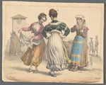 European folk dancing in prints