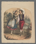 European folk dancing in prints