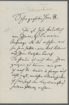 Letter from Johannes Brahms to unidentified correspondent