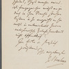 Letter from Johannes Brahms to unidentified correspondent