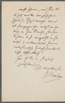 Letter from Johannes Brahms to unidentified correspondent