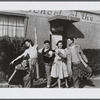 William Weslow, Rowena Mekar, Robert Joffrey, Patricia Peters, and Gerald Arpino, students in front of Mary Ann Wells's School of the Dance in Seattle, Washington