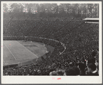 There was a crowd of 52,000 people in Duke University Stadium on day of Duke-Carolina football game. Durham, North Carolina