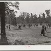 Students coming across campus during change of classes at University of North Carolina. Chapel Hill, Orange County, North Carolina