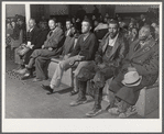 Spectators and witnesses on second day of Superior Court during trial of automobile accident case during court week in Granville County Courthouse, Oxford, North Carolina. See subregional notes (Odum) November 22, 1939