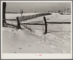 Drift fence in winter near Rockville on Route No. 240. Montgomery County, Maryland